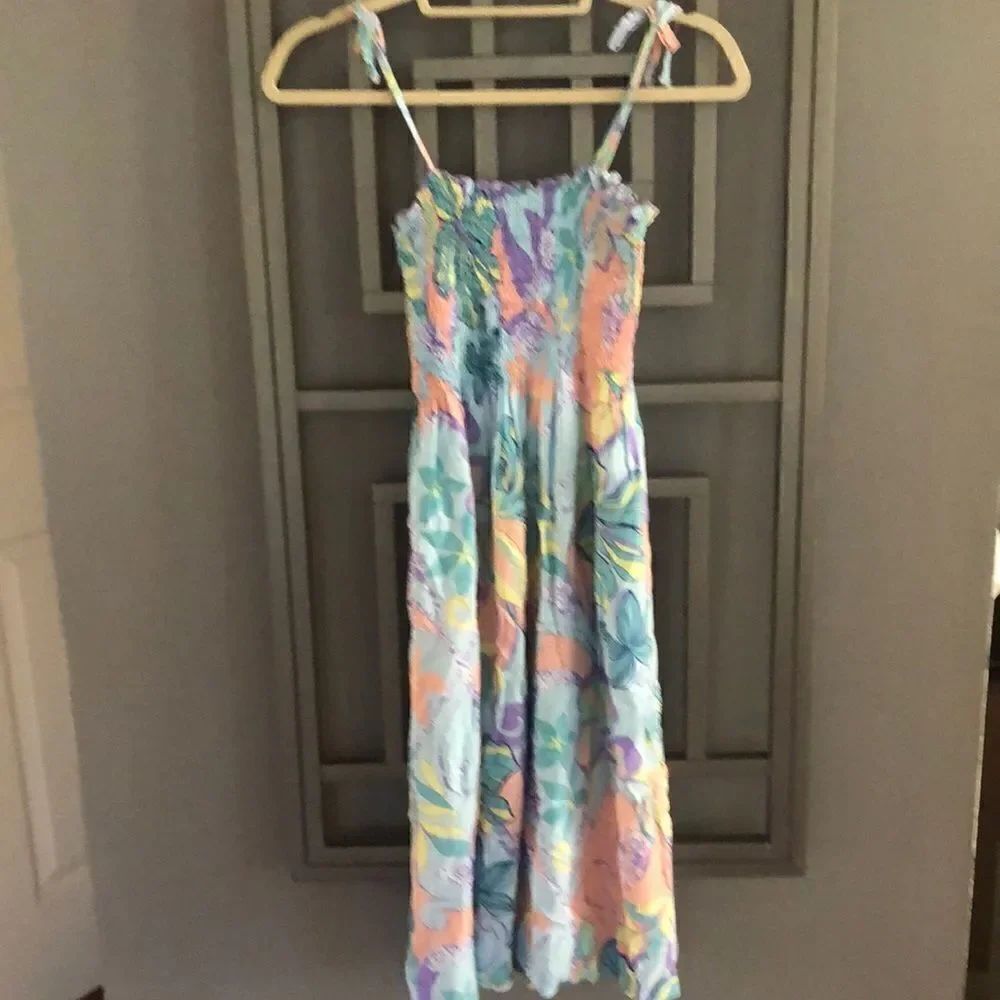 Vintage Shannon Marie made in Hawaii floral Hawaiian dress cotton.Size L